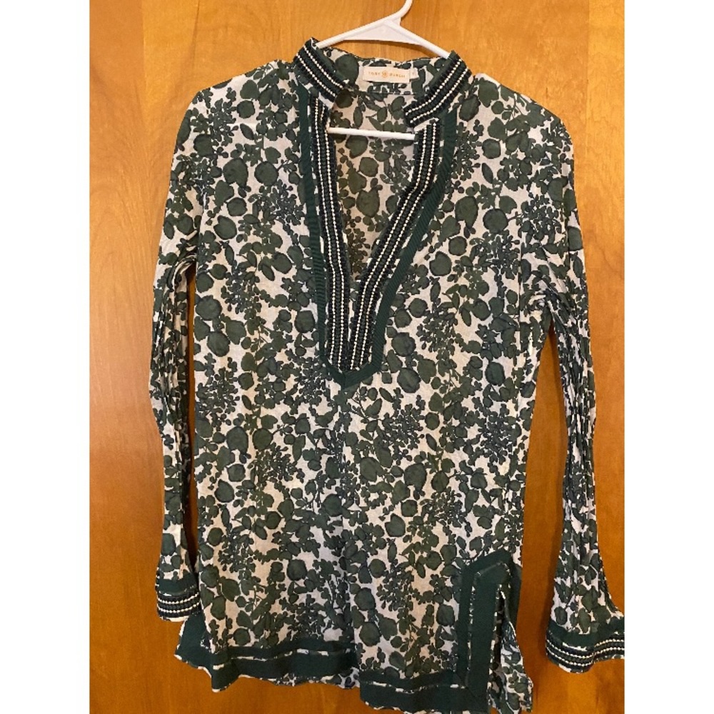 Tory Burch tunic blue/green printed